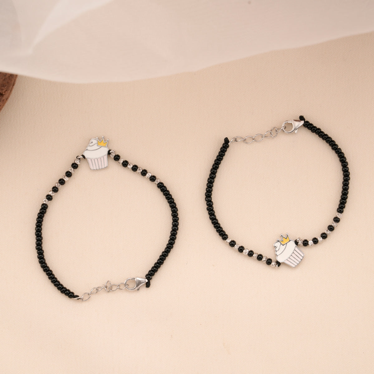 Cute Cupcake Silver Baby Bracelet