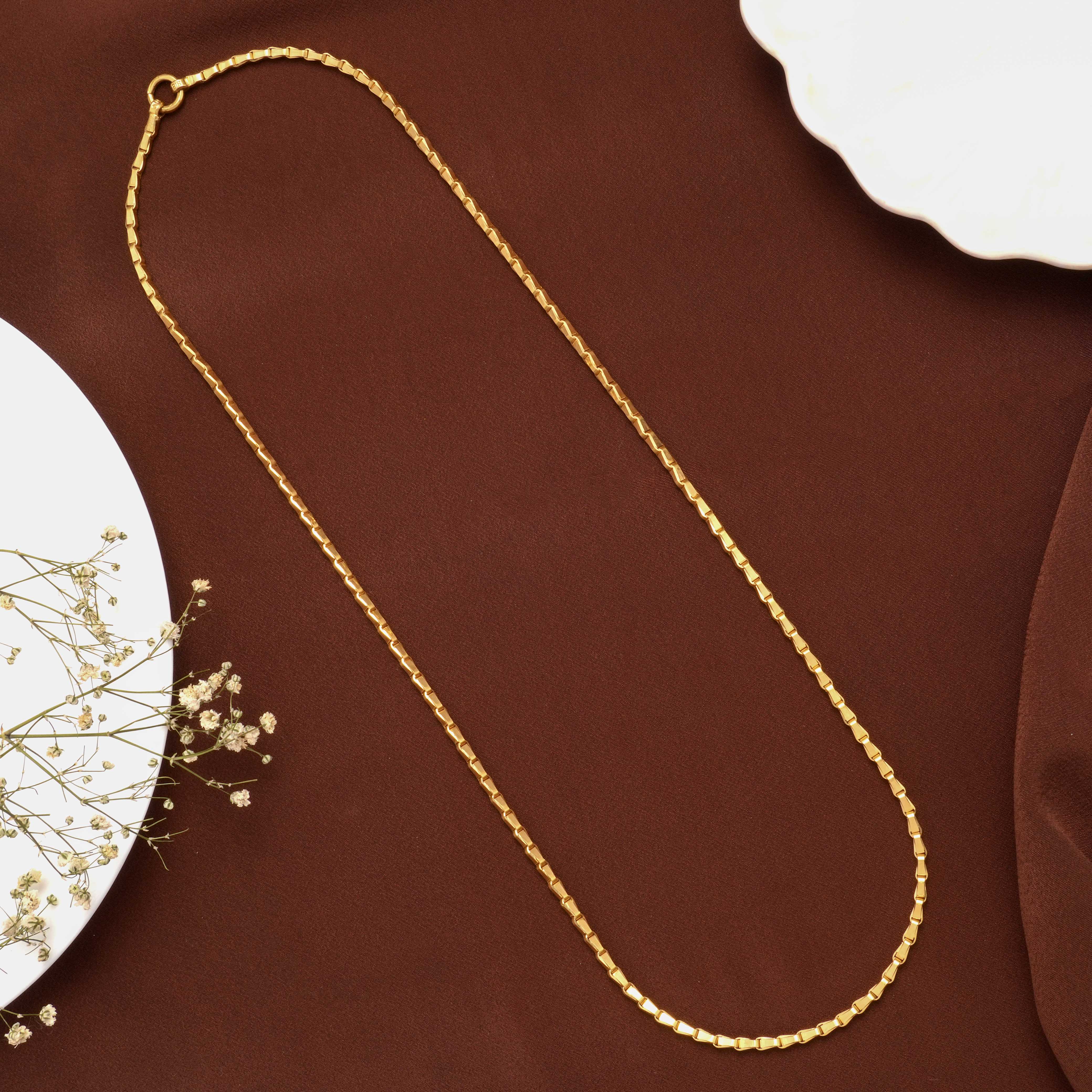 Simple Dual-Tone Design Gold Chain | Sri Anu Jewellers