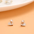 Trendy Duo Heart Silver Stud