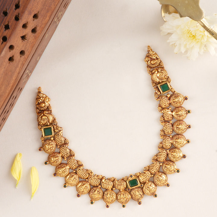 Halo Emerald with Lakshmi Nagas Necklace