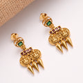 Divine Lakshmi Coin Bridal Golden Earrings