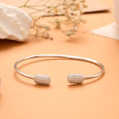 Simple Glittering Silver Kada