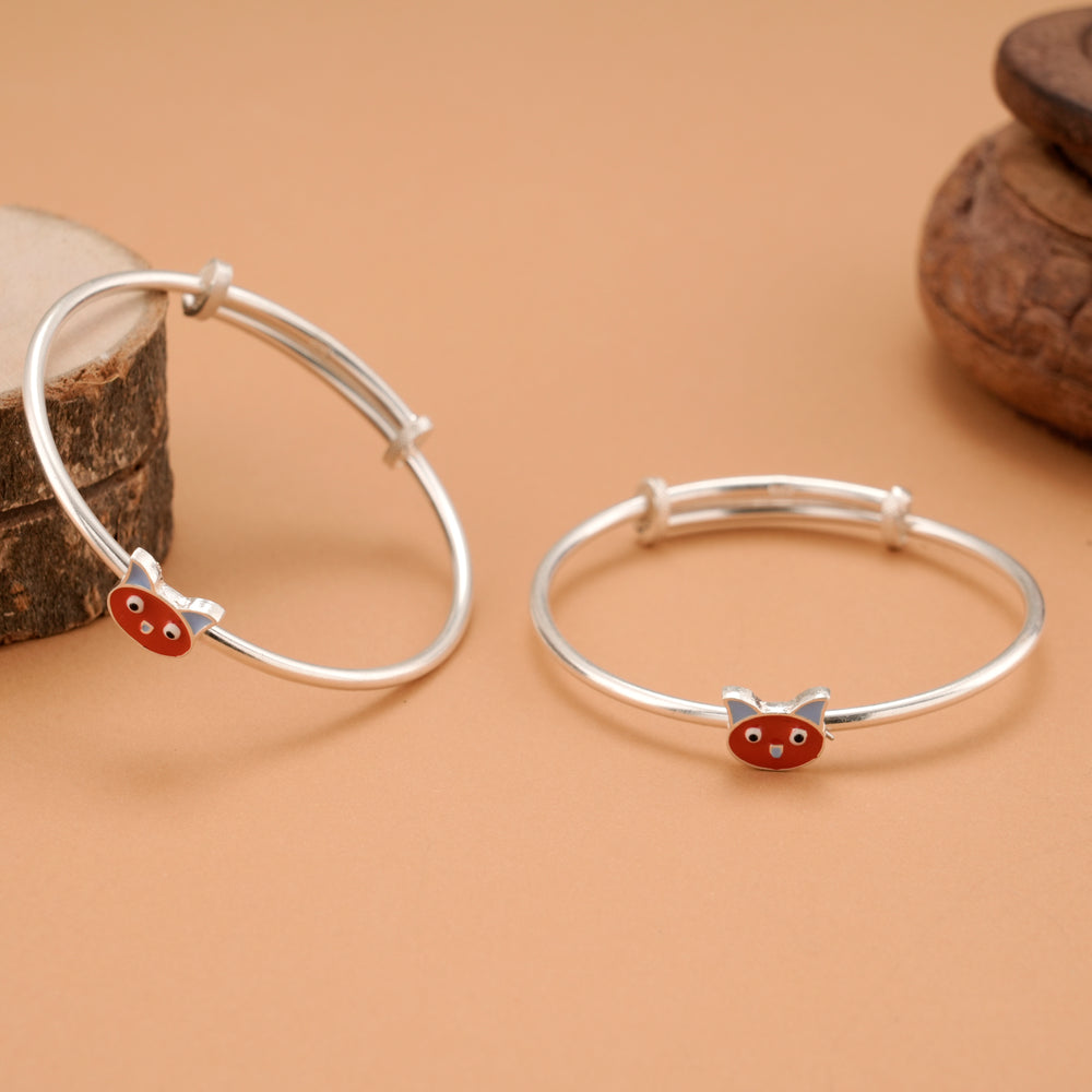 Little Foxy Silver Baby Bangle