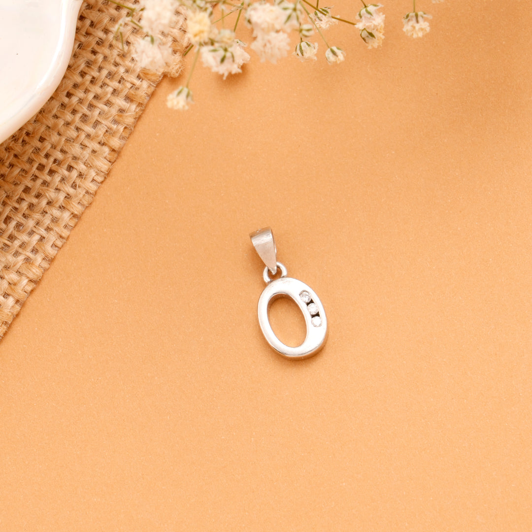 Stylish Alphabet O Silver Pendant