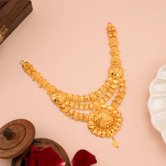 Mango Leaf with Raindrop Gold Necklace