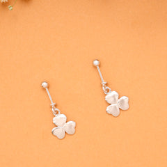 Triple Heart Clover Silver Koppu Earrings