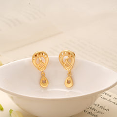Dangling Tear Drop Charm Golden Earring