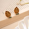 Lakshmi Mini Green Bead Cluster Golden Stud