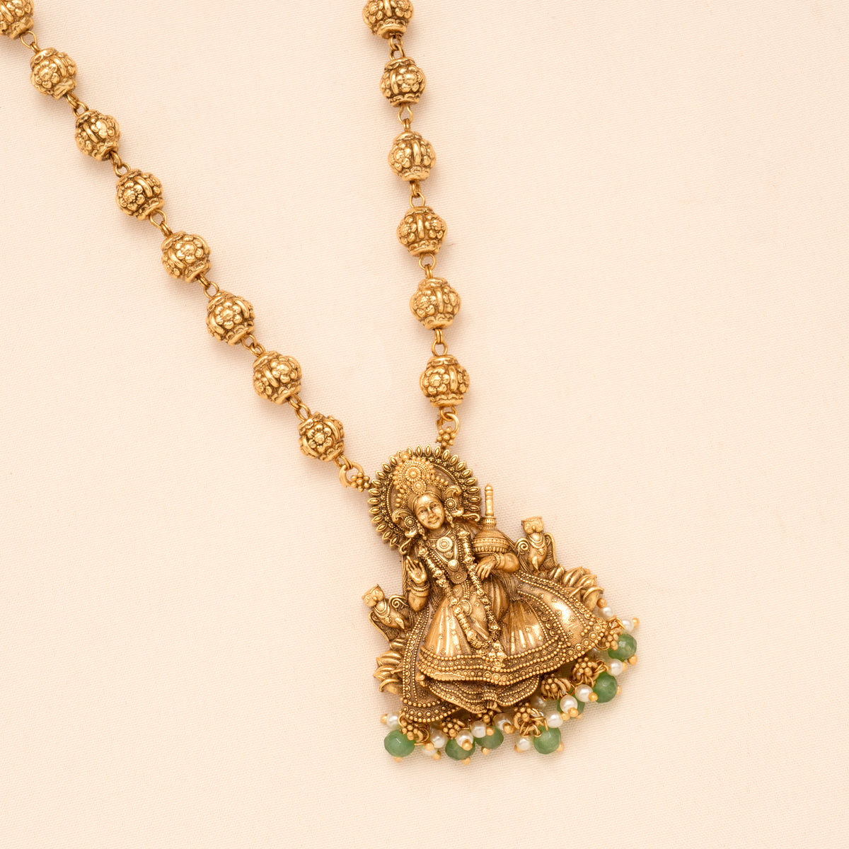 Goddess Lakshmi Devi Pendant Golden Necklace