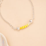 Yellow Spiral Bead Baby Silver Bracelet