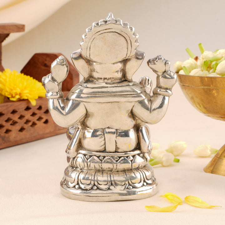 Spiritual Ganesha Murti Silver Idol