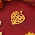 Gold Heart Shaped Cross Thali Pendant