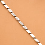 Rice Chain Design Men's Silver Bracelet