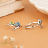 Classic Dual Blue Enamel Silver Toe Ring