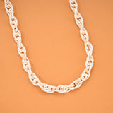 Elegant Twisted Heavy Rope Silver Chain