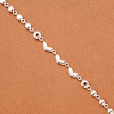 Minimalist Triple Solid Heart Silver Bracelet