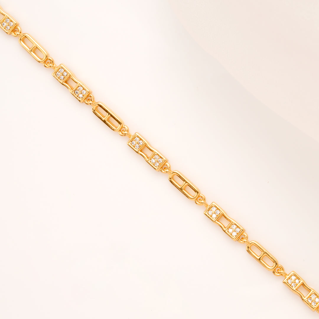 Modern Link Glow Golden Bracelet