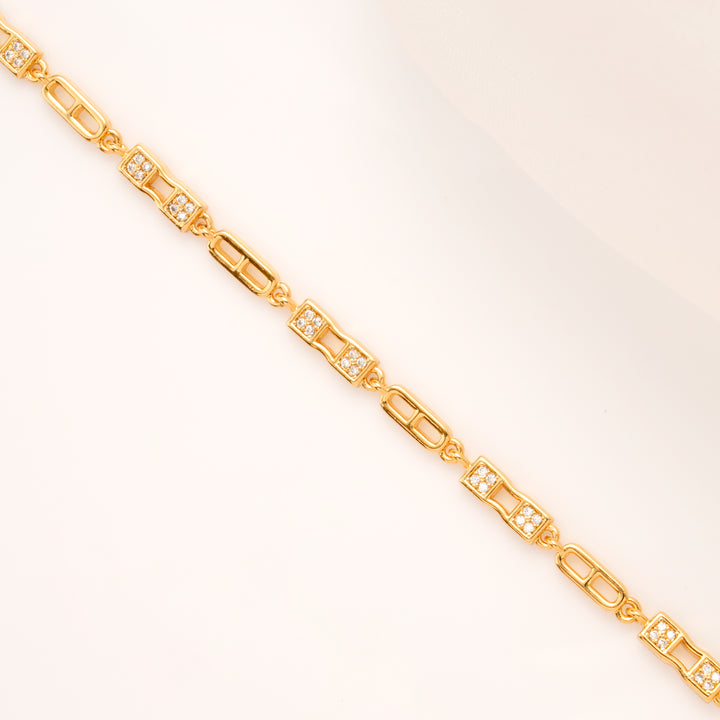 Modern Link Glow Golden Bracelet