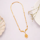 Classic Leaf Shape Golden Necklace Set