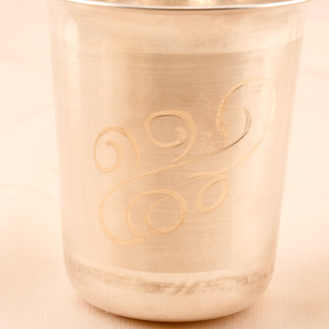 Traditional Leaf Design Silver Glass