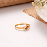 Royal Rectangular Garnet Golden Ring