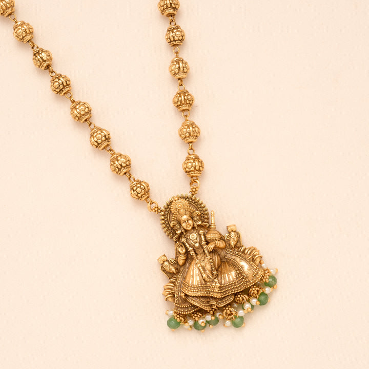 Goddess Lakshmi Devi Pendant Golden Necklace