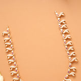 Traditional Peacock Design Ruby Stone Golden Necklace