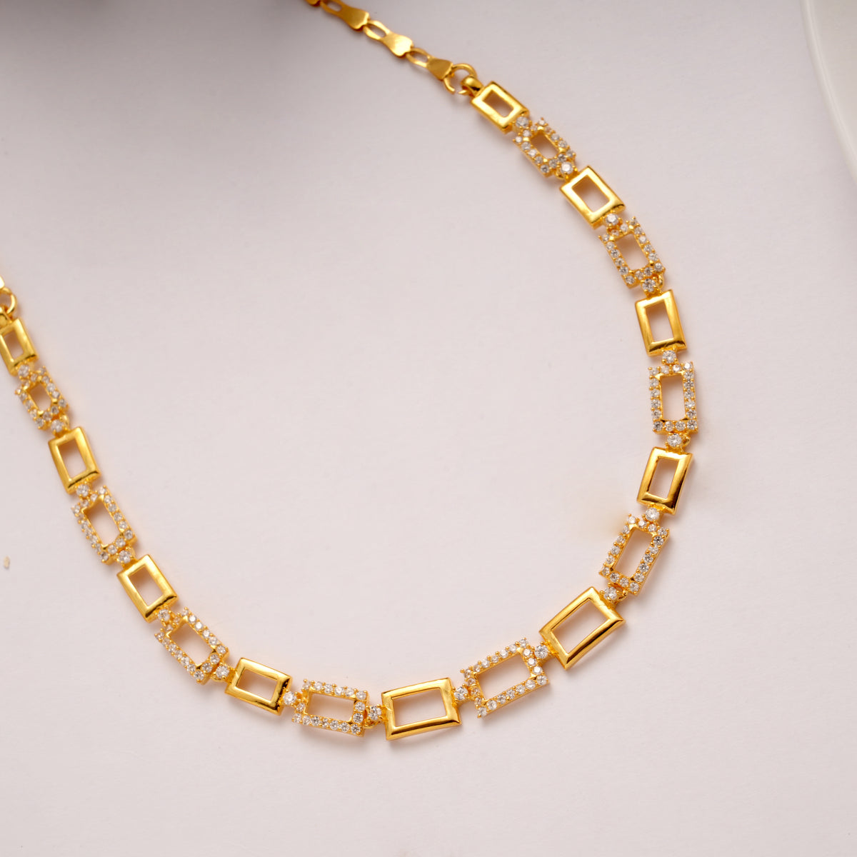 Geometric Fancy Gold Plated Necklace Set