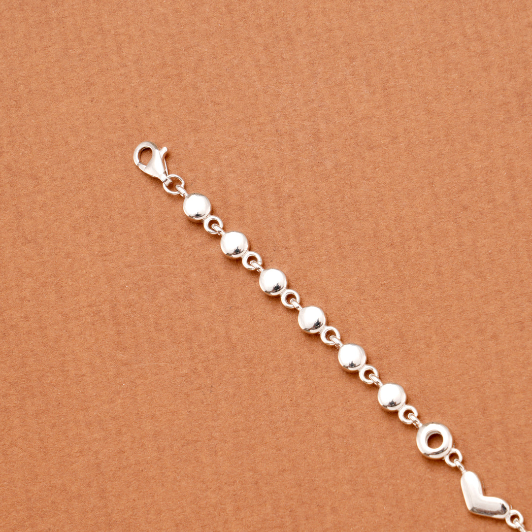 Minimalist Triple Solid Heart Silver Bracelet