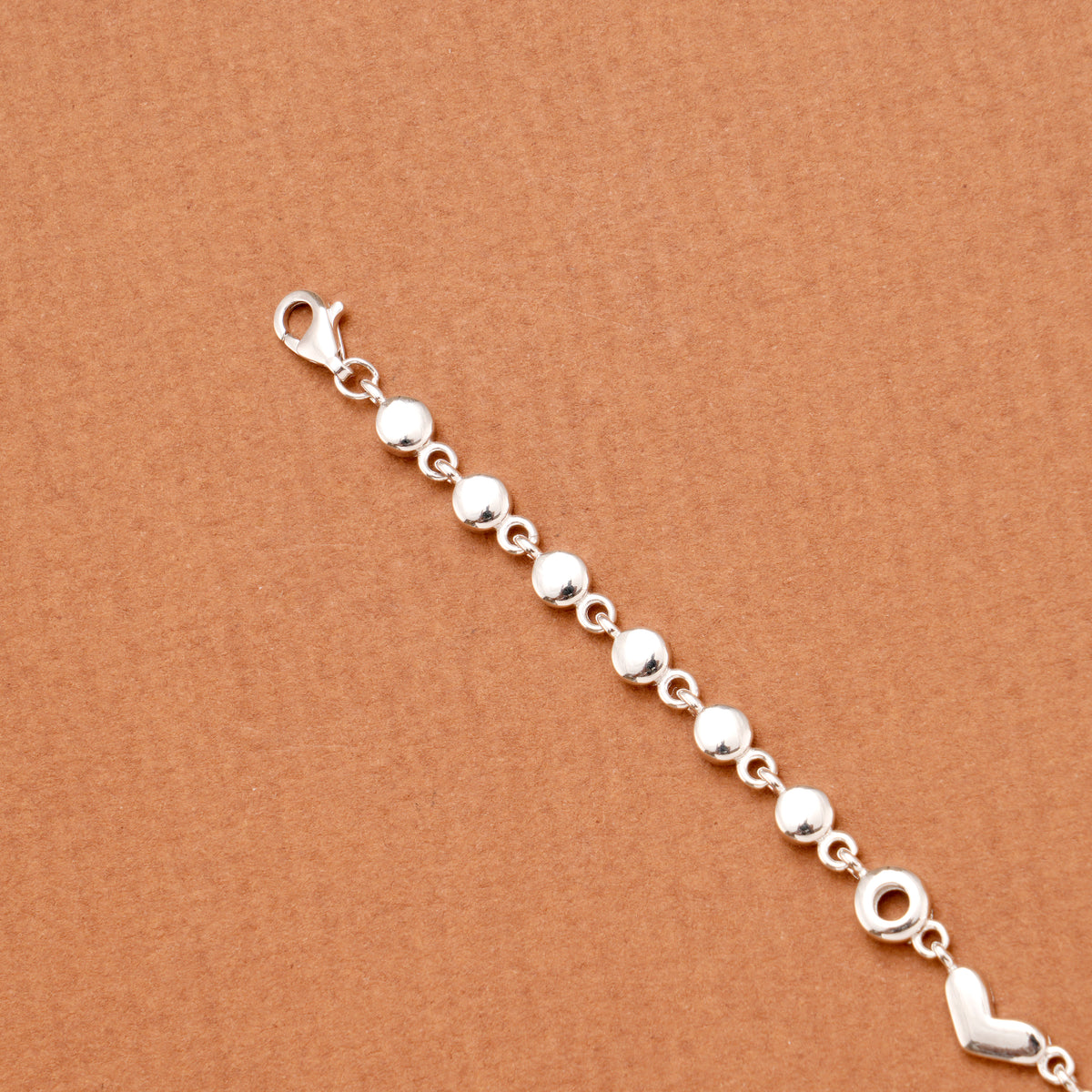 Minimalist Triple Solid Heart Silver Bracelet