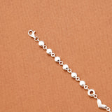 Minimalist Triple Solid Heart Silver Bracelet