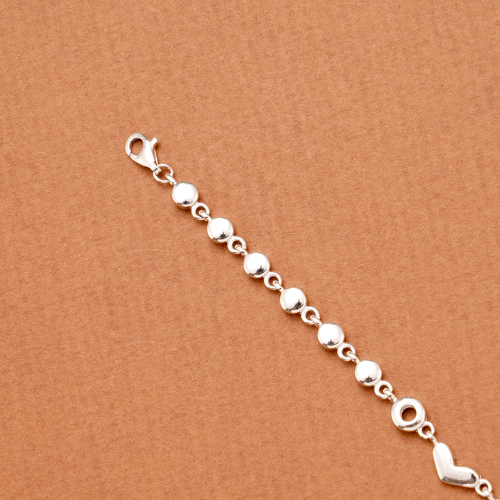 Minimalist Triple Solid Heart Silver Bracelet