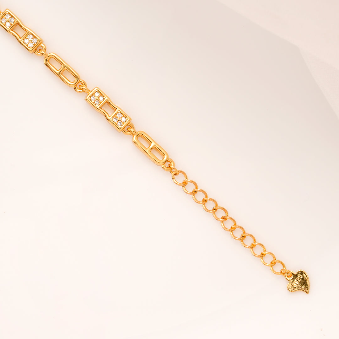 Modern Link Glow Golden Bracelet