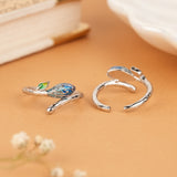 Classic Dual Blue Enamel Silver Toe Ring