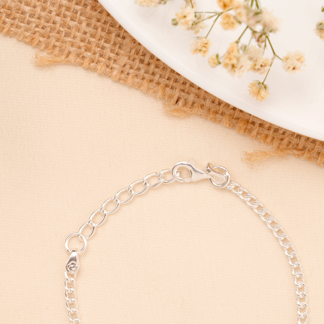 Yellow Spiral Bead Baby Silver Bracelet