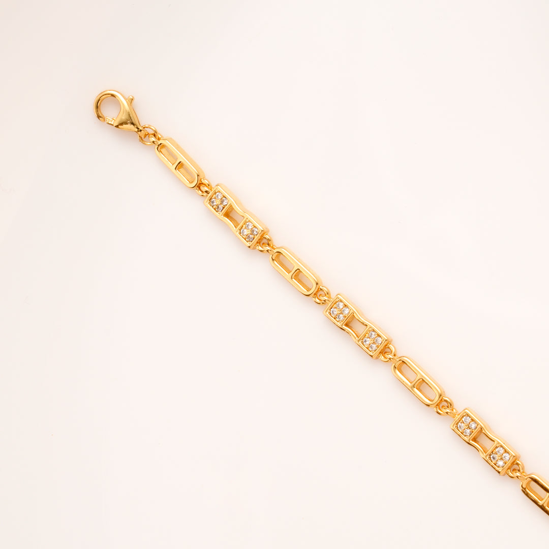 Modern Link Glow Golden Bracelet