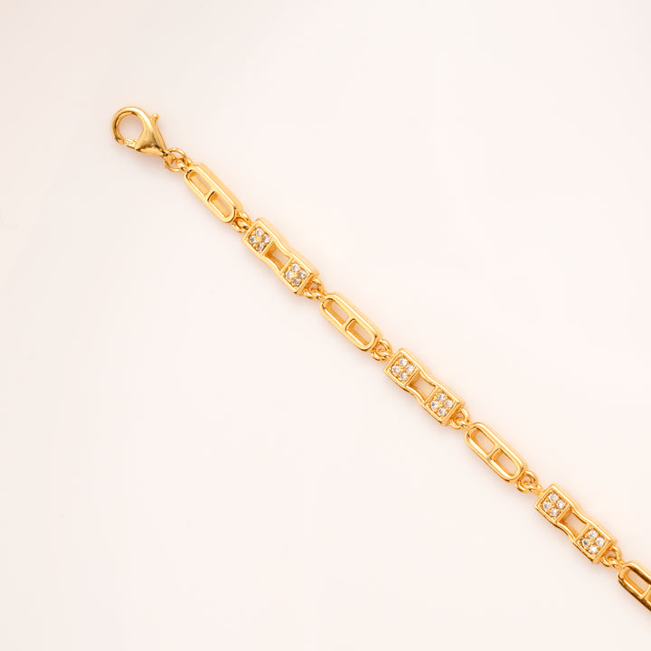 Modern Link Glow Golden Bracelet