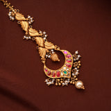 Antique Kundan Pearl Drop Gold Tikka