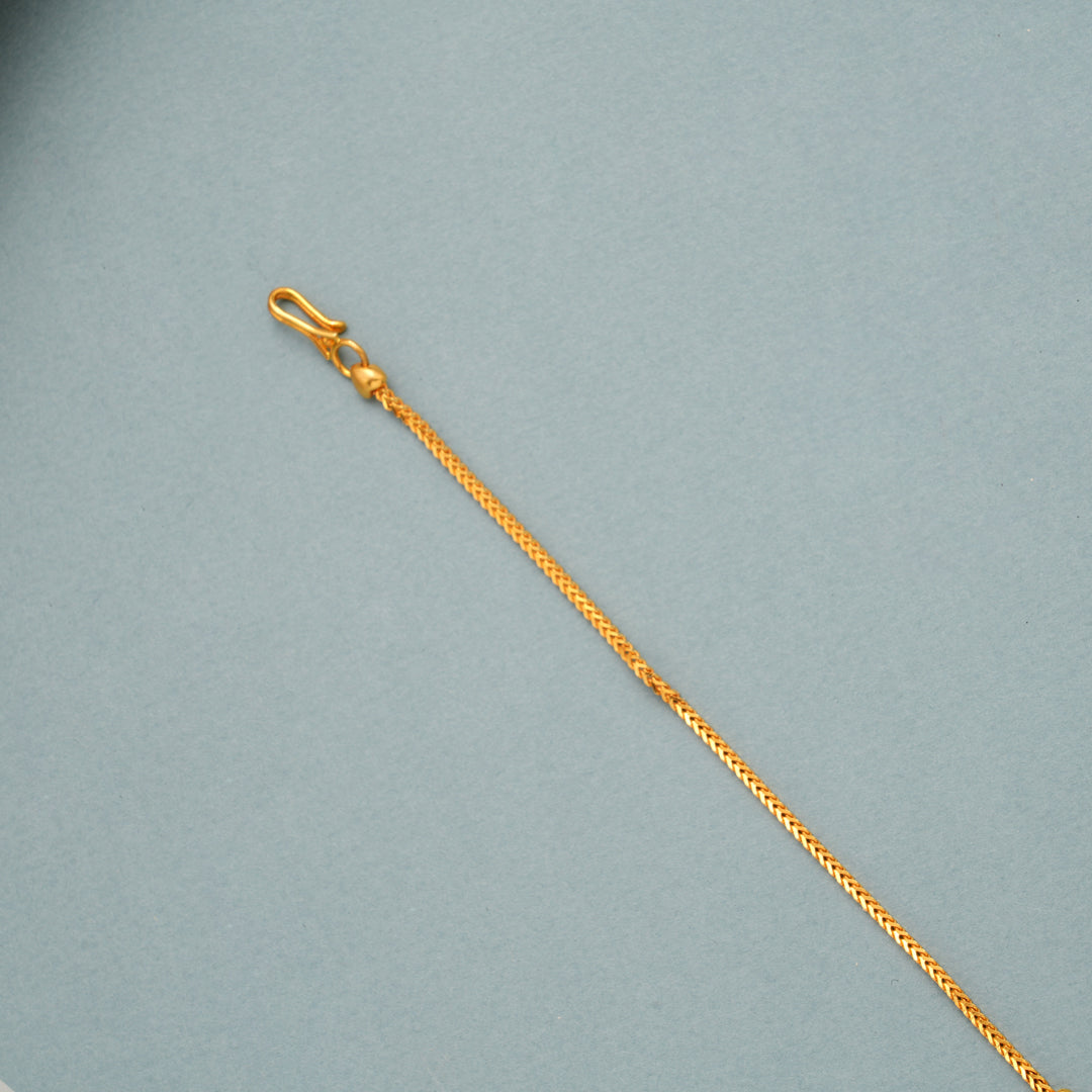 Vintage Style Blue Stone Floral Gold Tikka