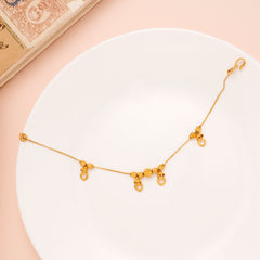 Regal Heart Drops Gold Ball Bracelet for Women