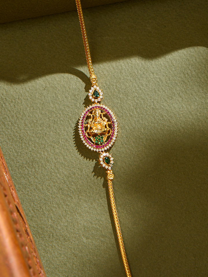 Oval Shaped Lakshmi Mugappu Chain