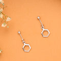 Minimal Hexa Loop Silver Koppu Earrings