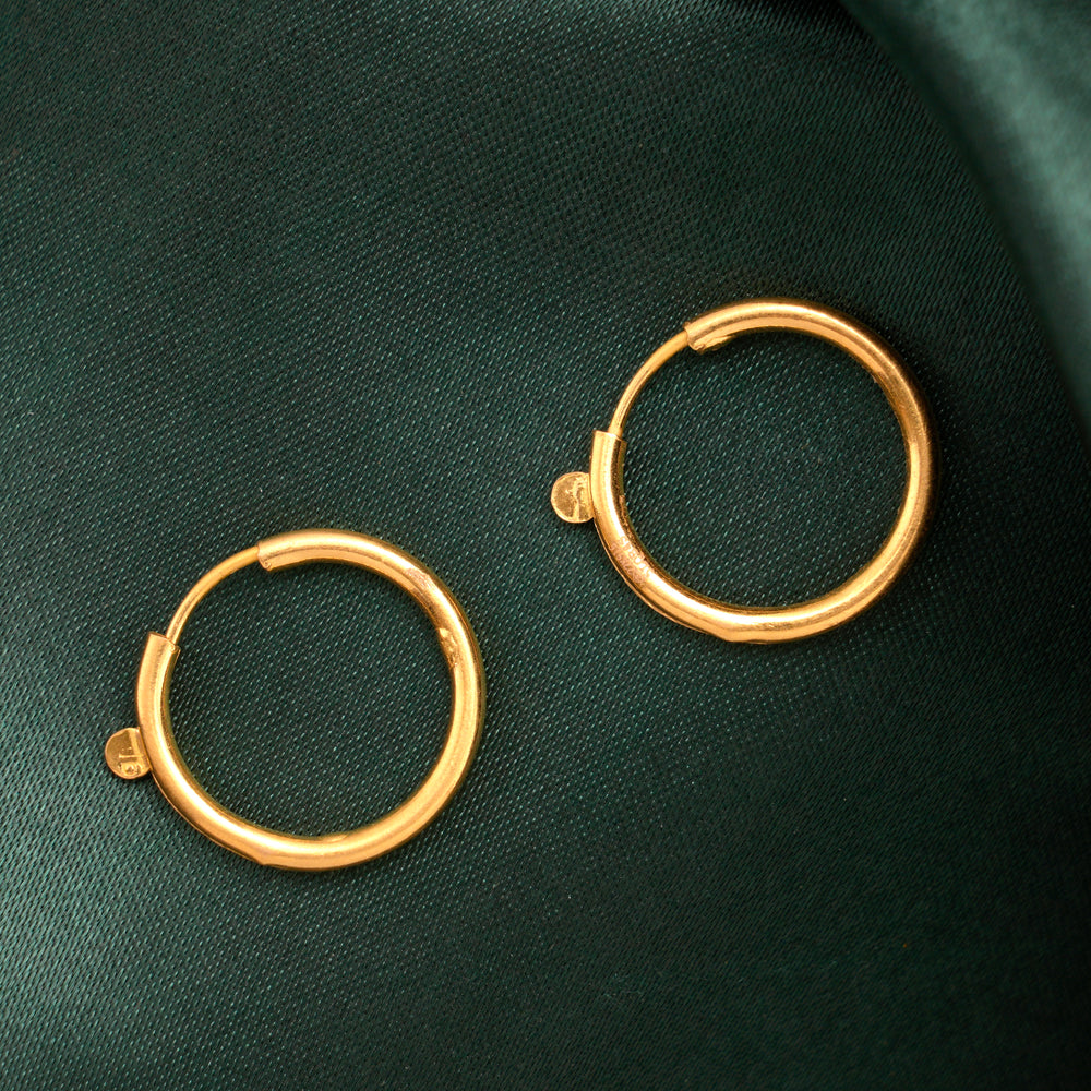 Twist Design Hoop Gold Earrings
