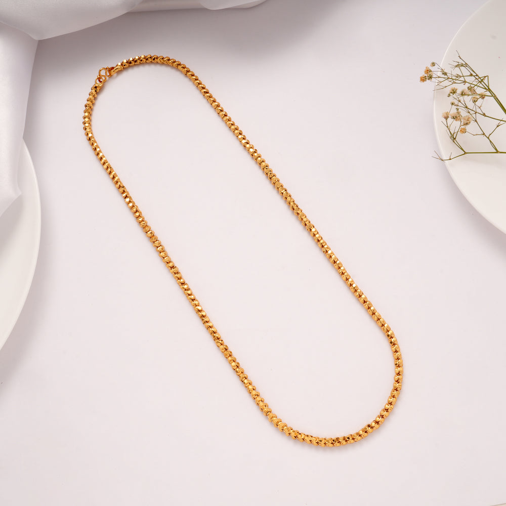 Bold Multi Beaded Link Gold Plated Chain