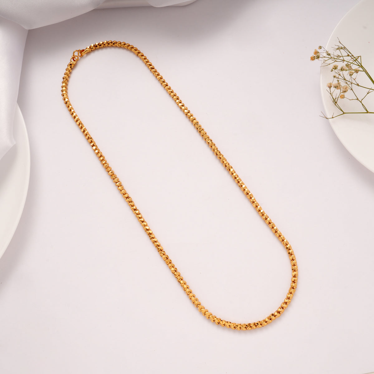 Bold Multi Beaded Link Gold Plated Chain