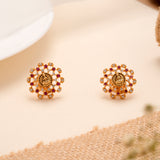 Maha Lakshmi Golden Stud with White Stones
