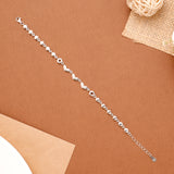 Minimalist Triple Solid Heart Silver Bracelet