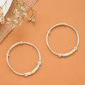 Rainbow Pastel Enamel Bead Baby Silver Bangle