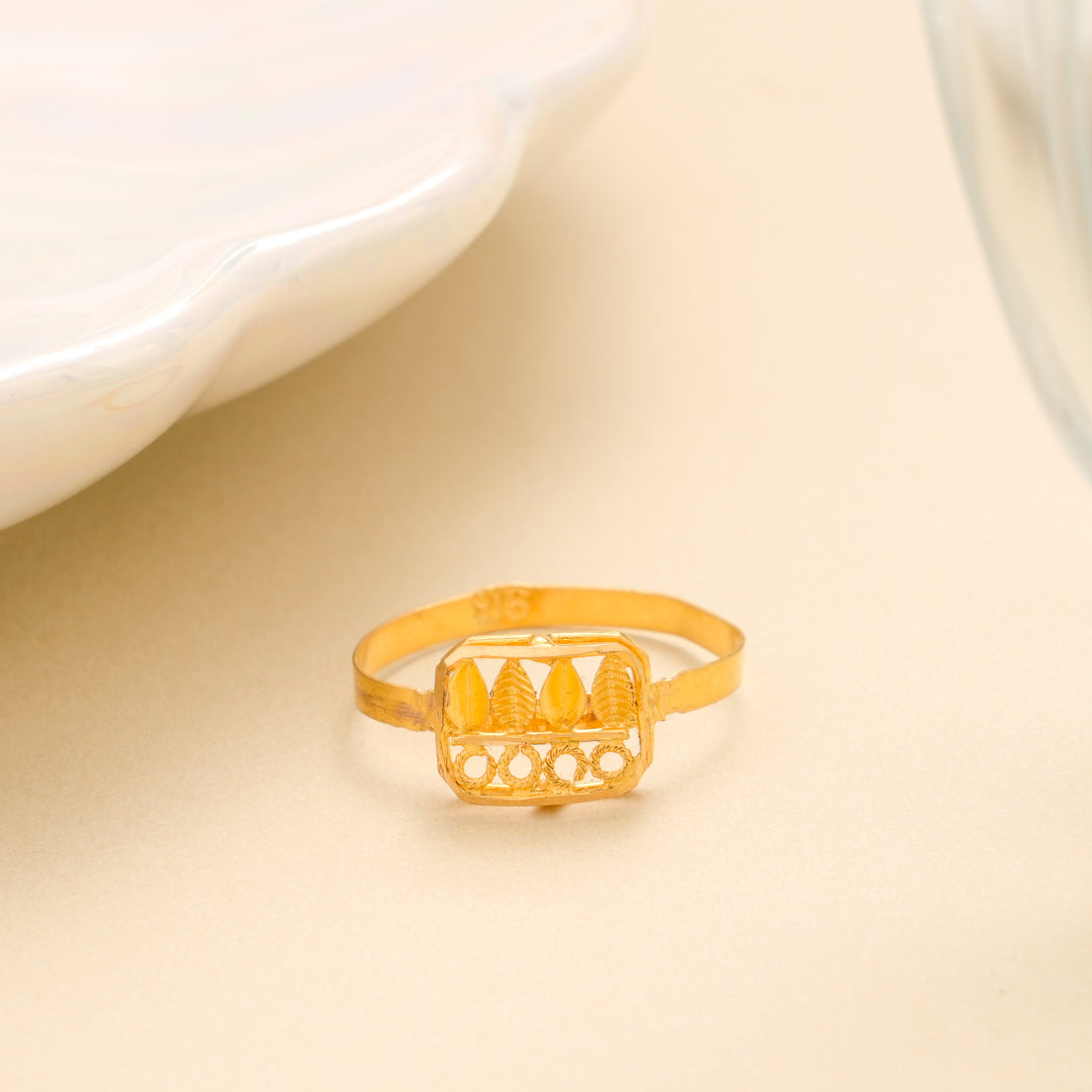Vintage Square Motif Gold Ring