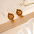 Traditional Lakshmi Ball Drop Silver Golden Stud